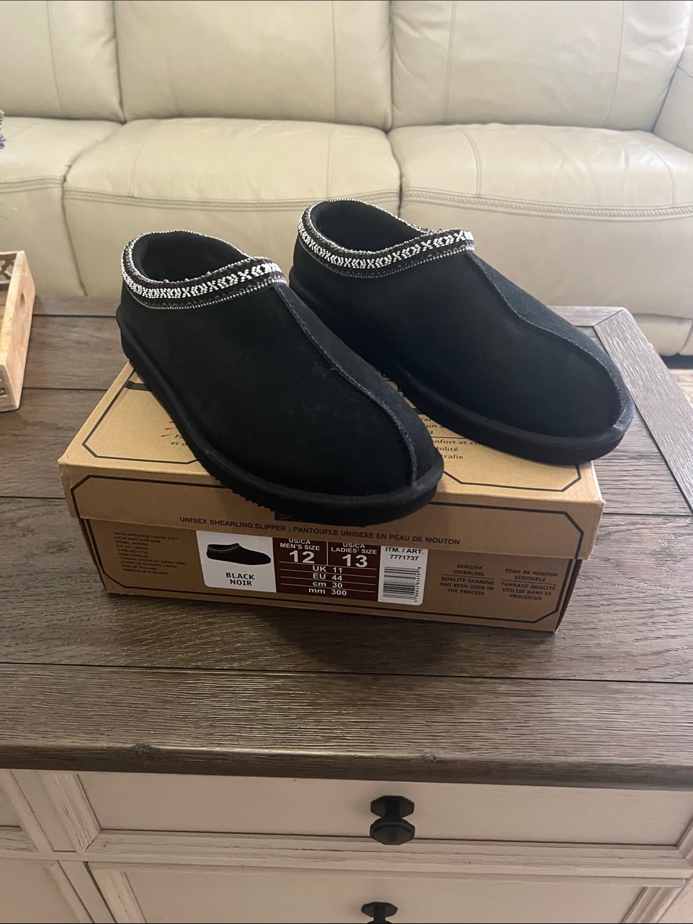 Kirkland Signature Black Slip-On Shearling-Lined Loafers
